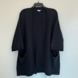 PureJill Black Open Front Cardigan Size XS